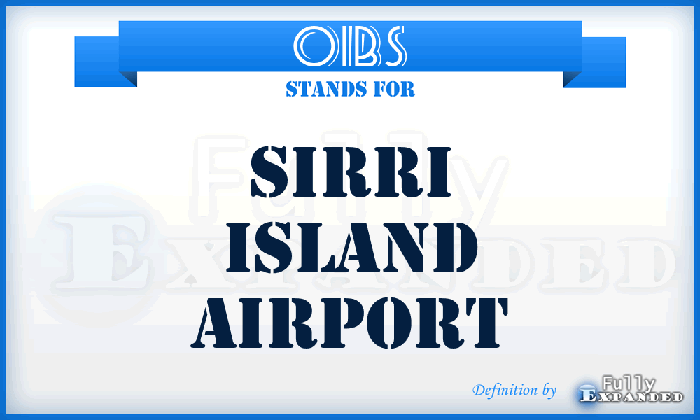 OIBS - Sirri Island airport