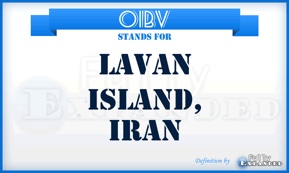 OIBV - Lavan Island, Iran