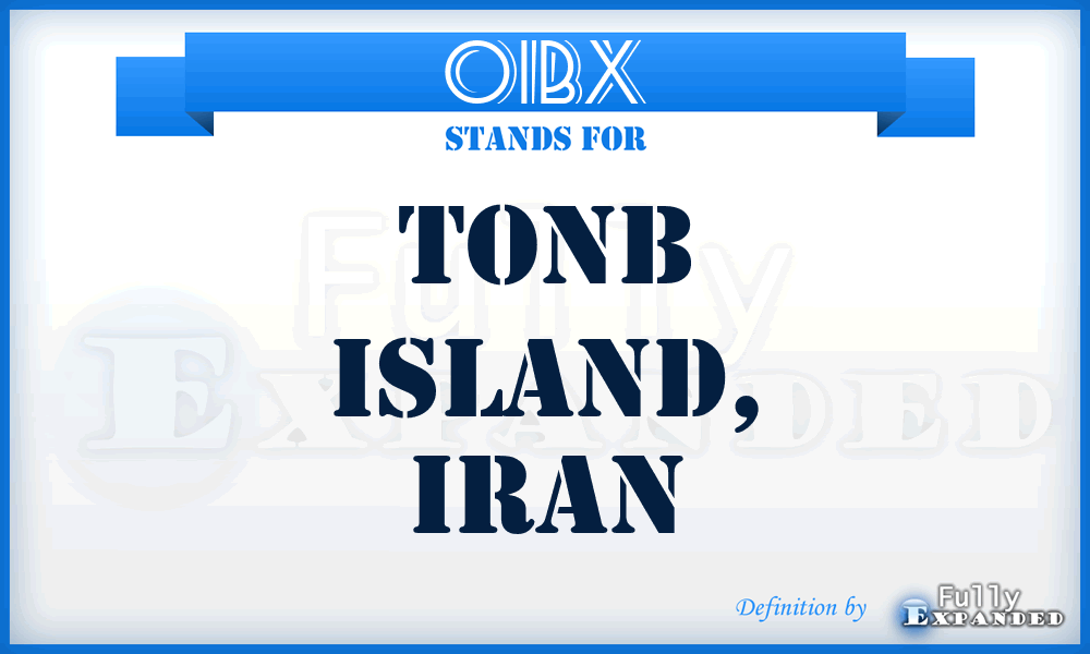 OIBX - Tonb Island, Iran