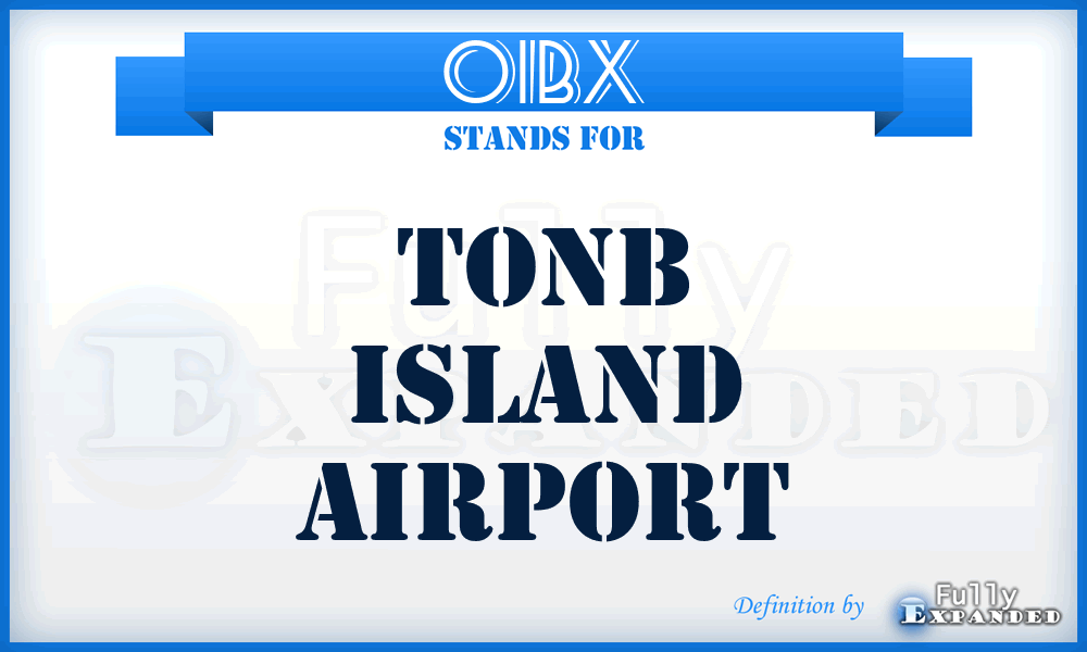 OIBX - Tonb Island airport