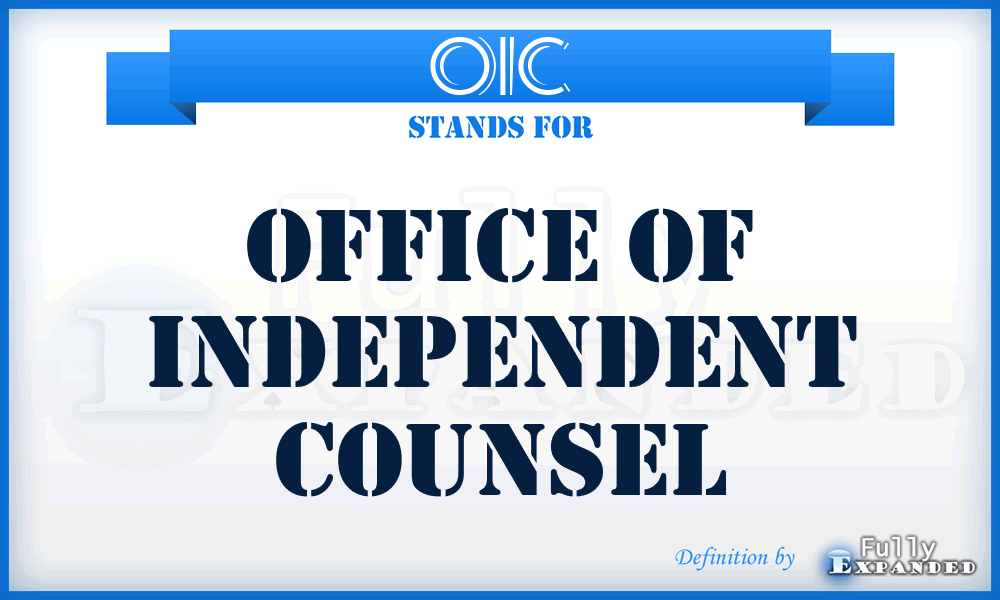 OIC - Office of Independent Counsel