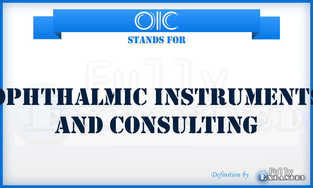 OIC - Ophthalmic Instruments and Consulting