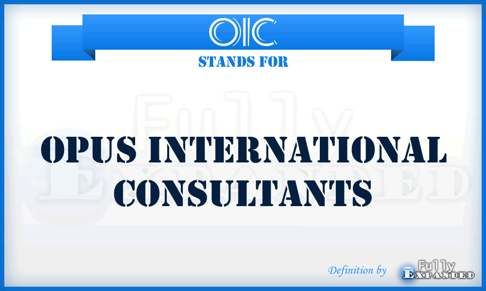 OIC - Opus International Consultants