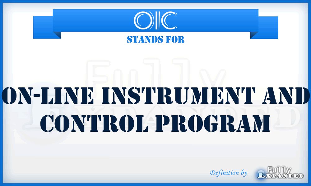 OIC - on-line instrument and control program