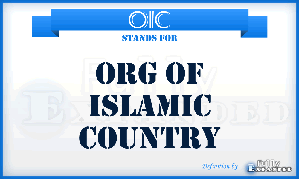 OIC - org of islamic country
