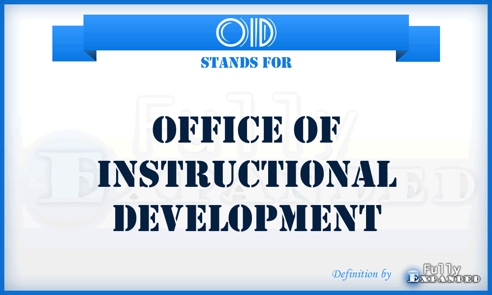 OID - Office of Instructional Development