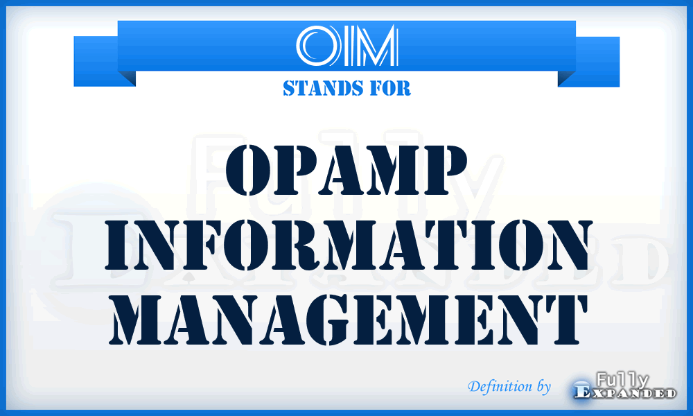 OIM - Opamp Information Management