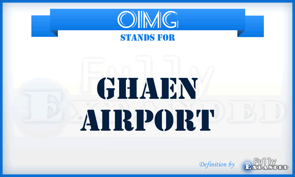 OIMG - Ghaen airport