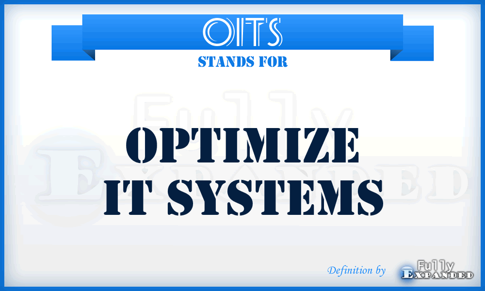 OITS - Optimize IT Systems