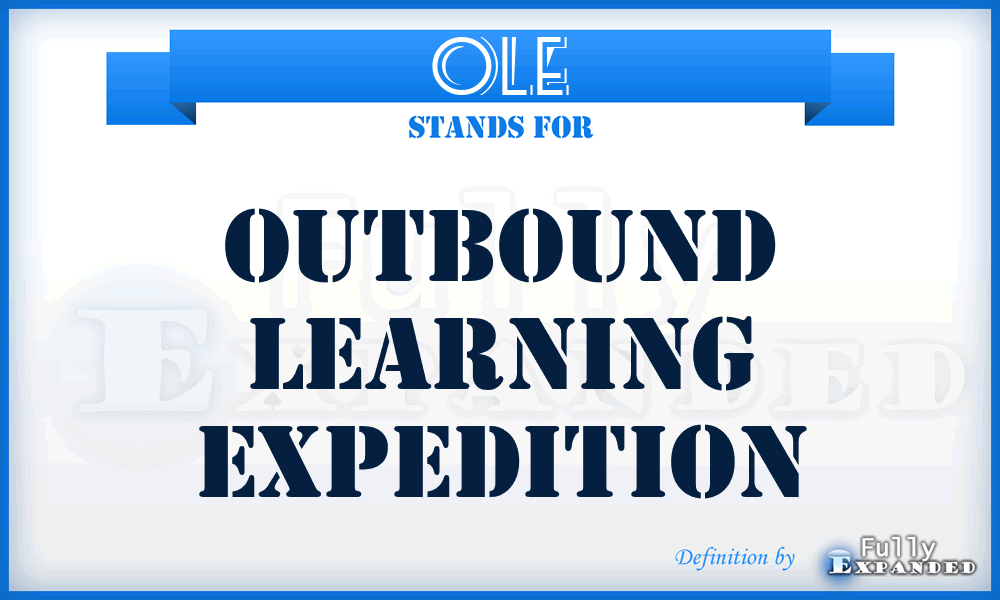 OLE - Outbound Learning Expedition
