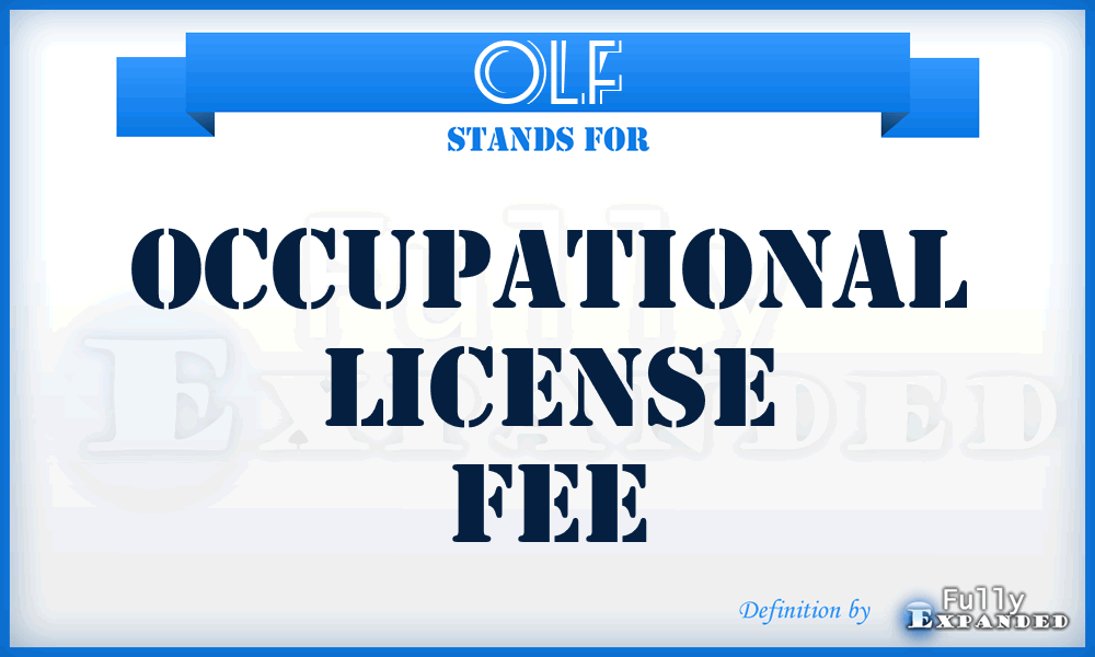 OLF - Occupational License Fee