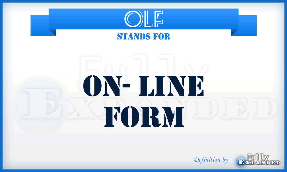 OLF - On- Line Form
