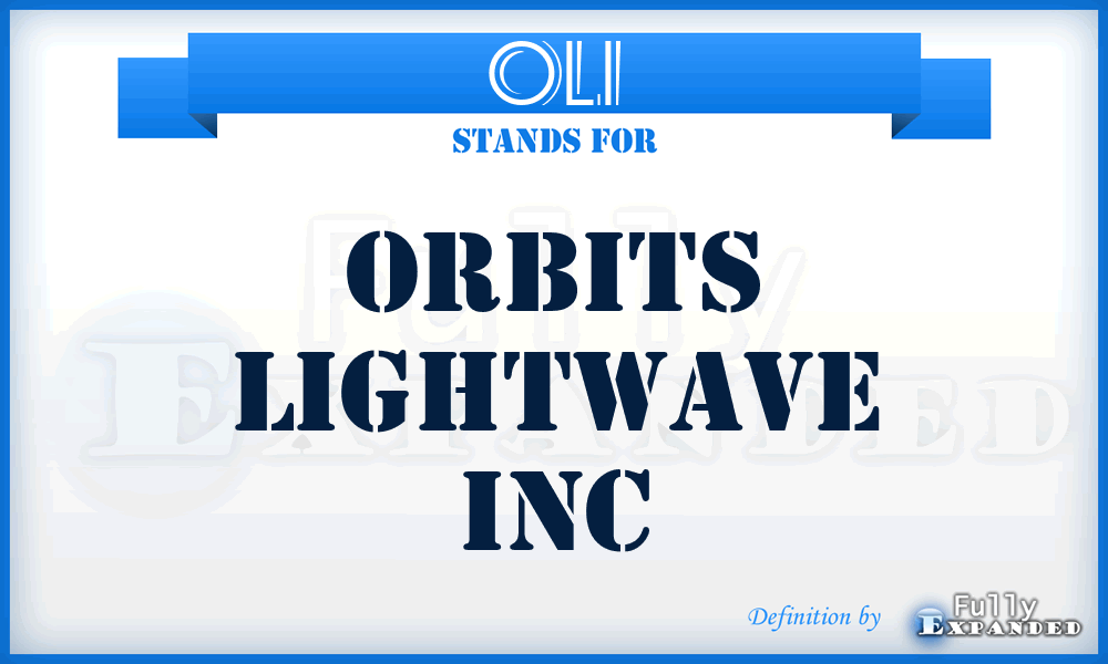 OLI - Orbits Lightwave Inc