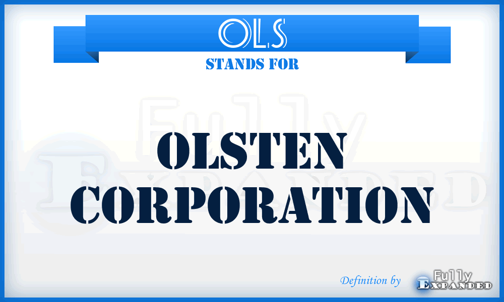 OLS - Olsten Corporation