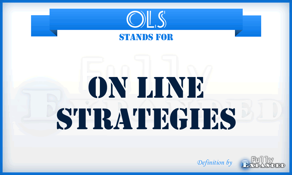 OLS - On Line Strategies