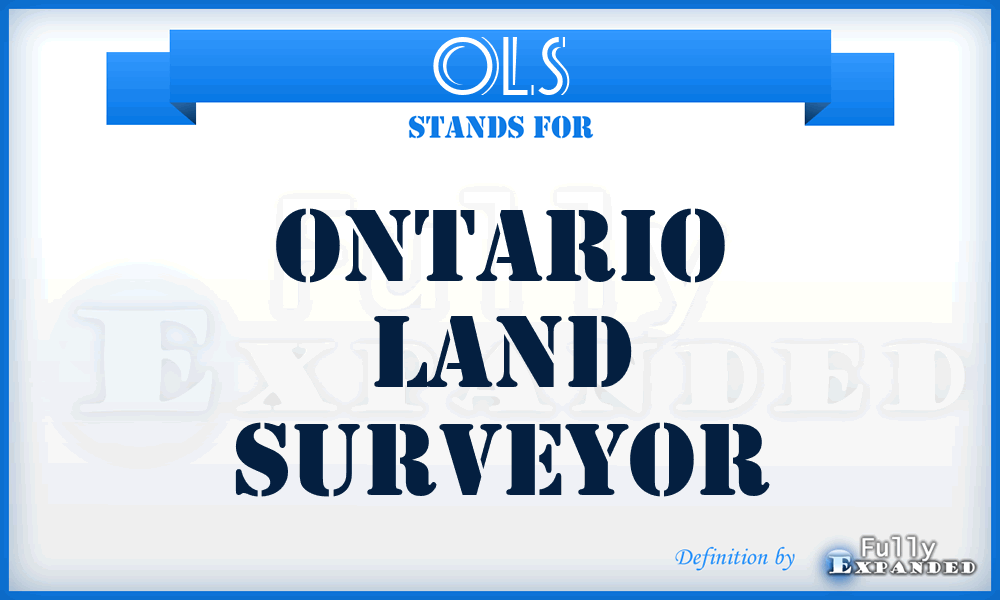 OLS - Ontario Land Surveyor