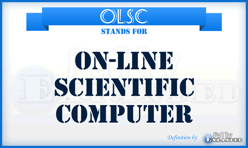 OLSC - on-line scientific computer