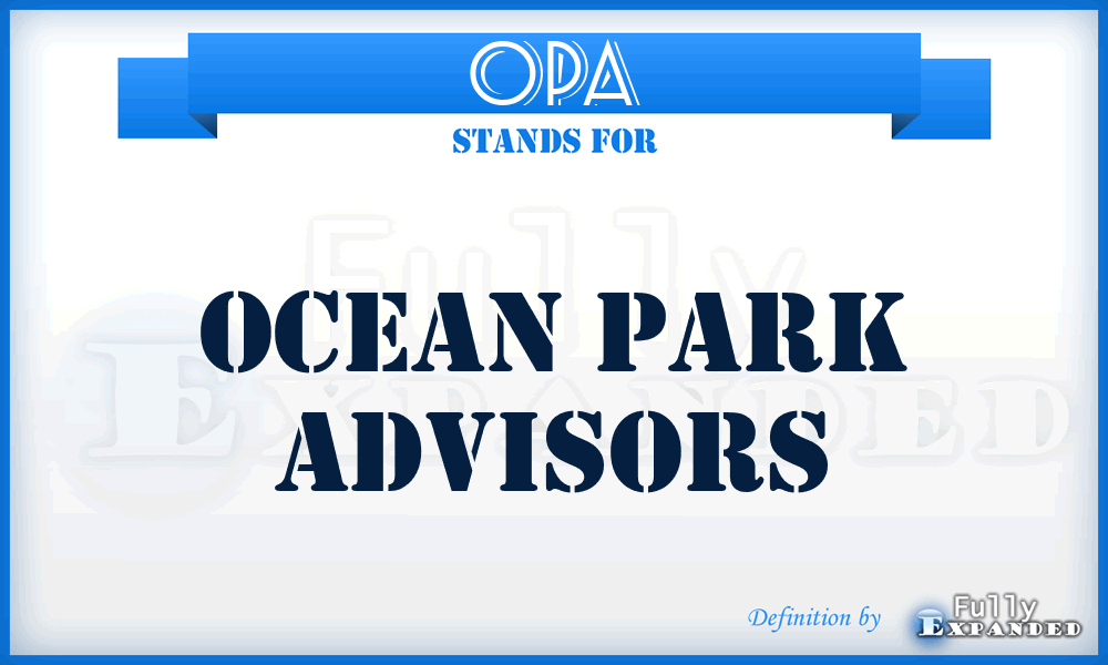 OPA - Ocean Park Advisors