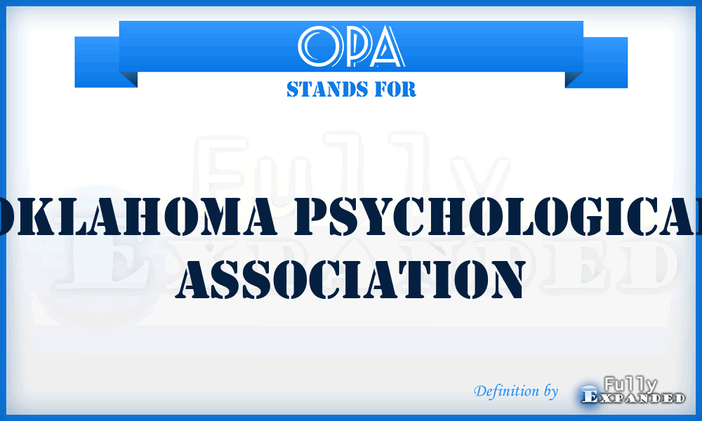 OPA - Oklahoma Psychological Association