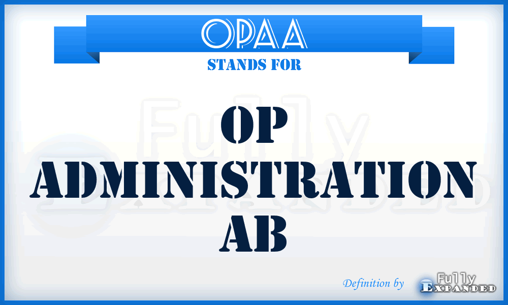 OPAA - OP Administration Ab