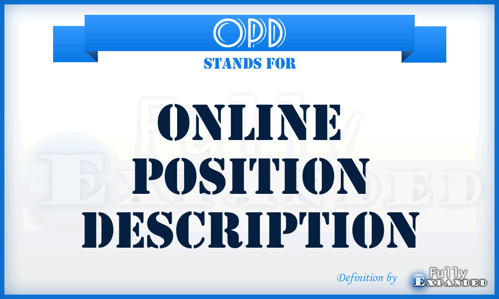 OPD - Online Position Description