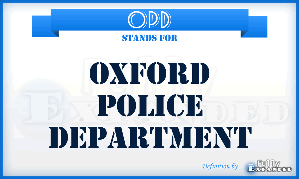 OPD - Oxford Police Department