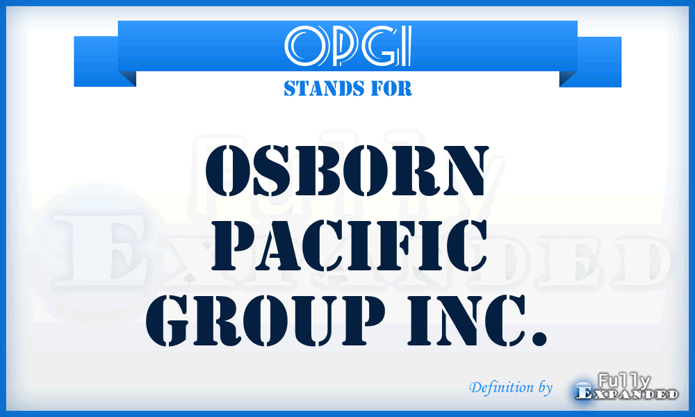 OPGI - Osborn Pacific Group Inc.