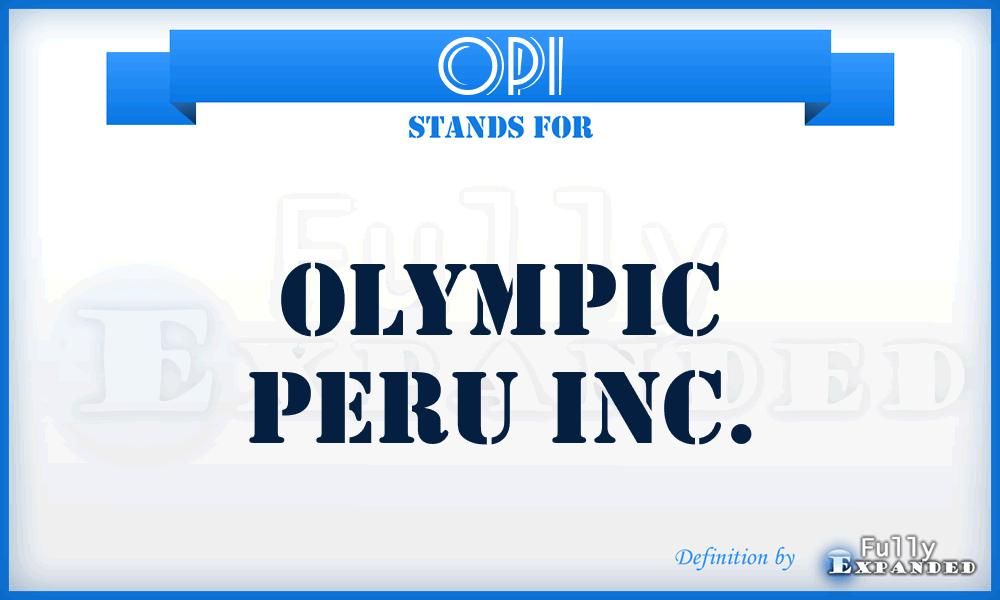 OPI - Olympic Peru Inc.