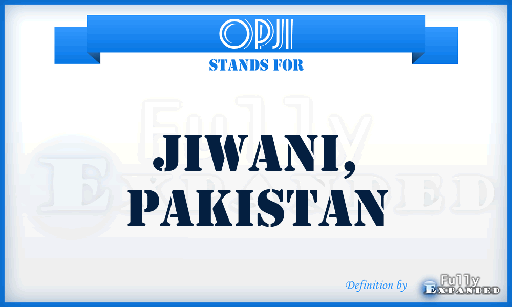 OPJI - Jiwani, Pakistan