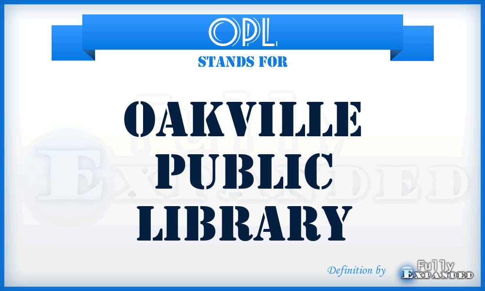 OPL - Oakville Public Library