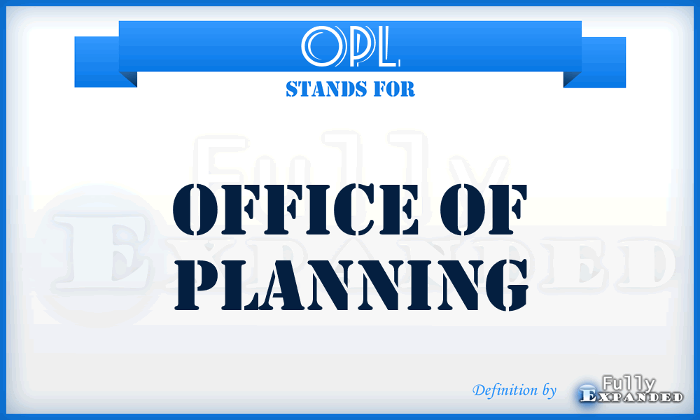 OPL - Office of PLanning