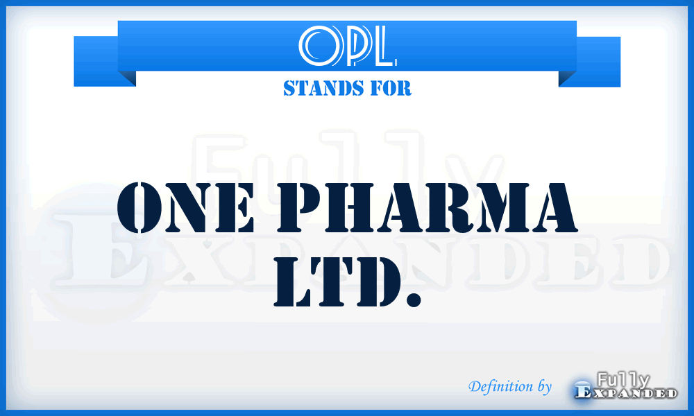 OPL - One Pharma Ltd.