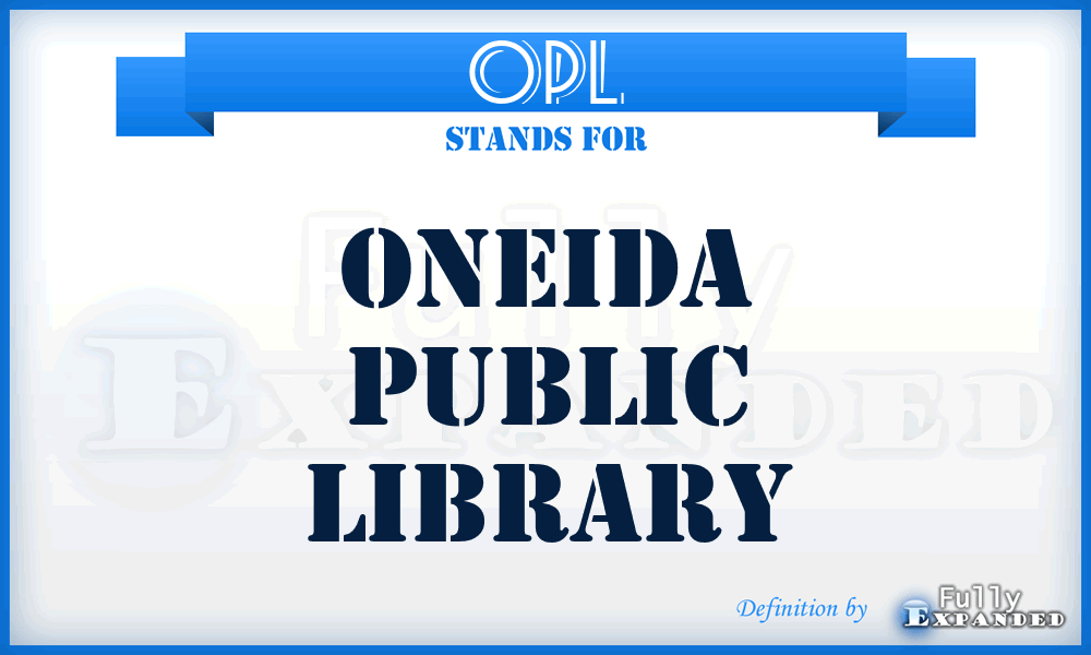 OPL - Oneida Public Library