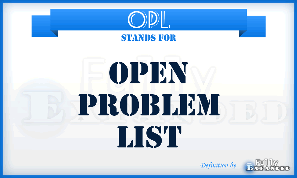 OPL - Open Problem List