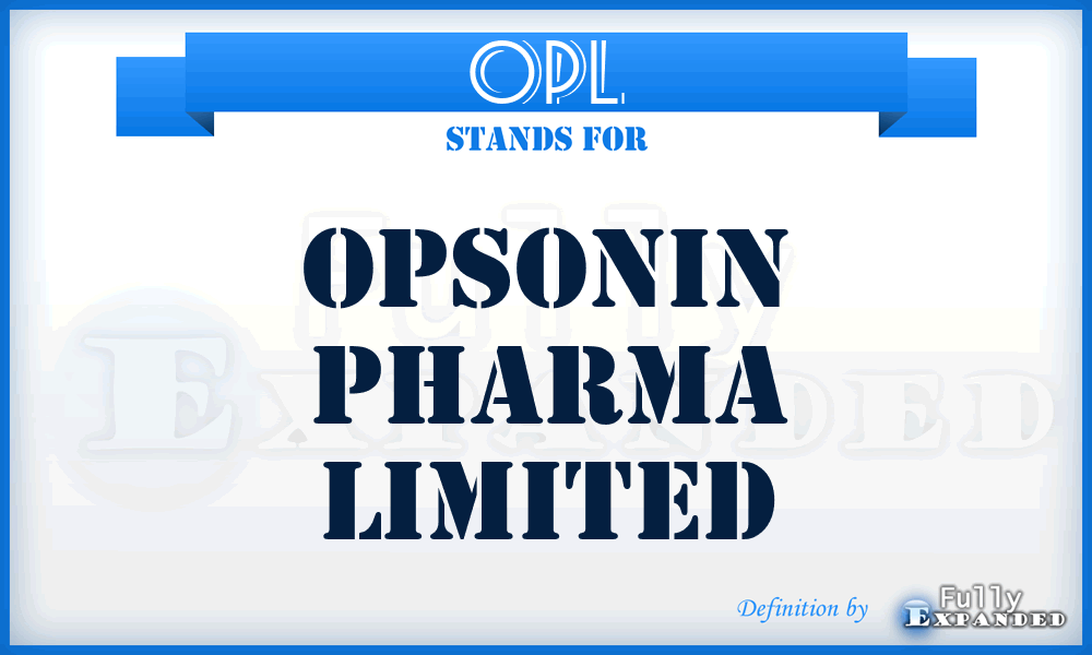 OPL - Opsonin Pharma Limited