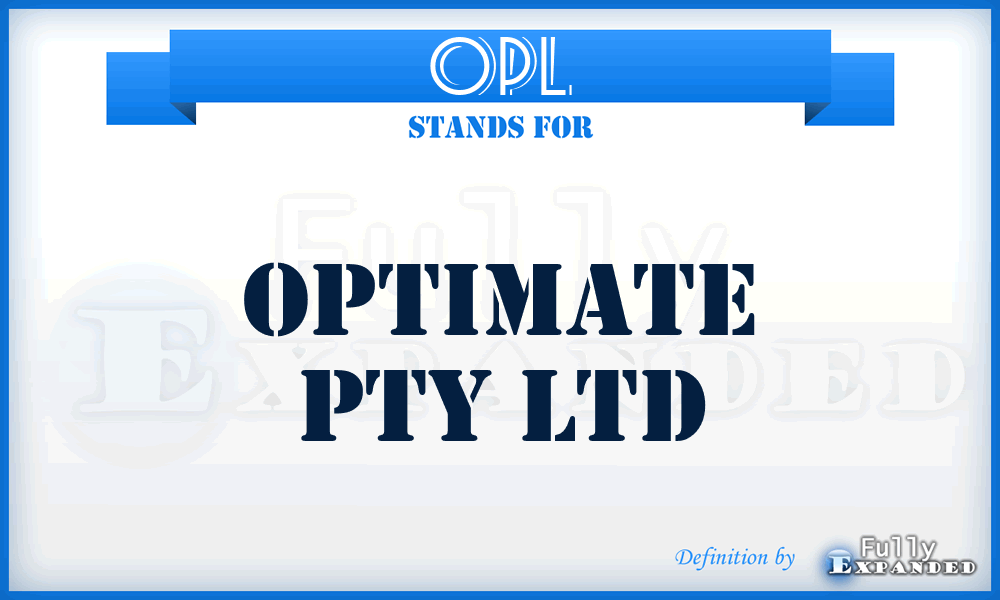 OPL - Optimate Pty Ltd