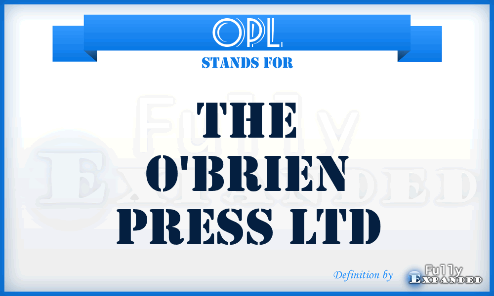 OPL - The O'brien Press Ltd