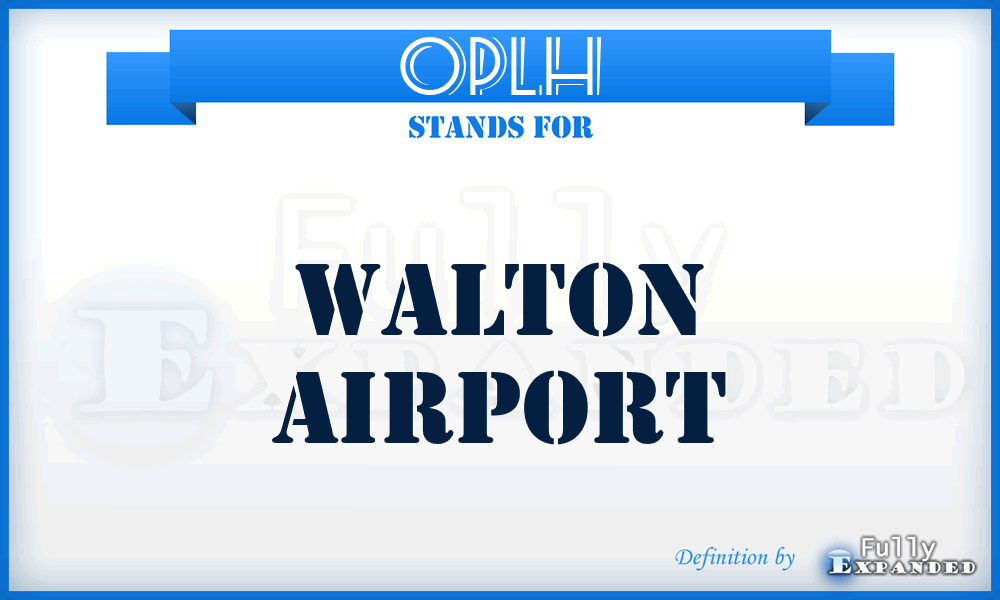 OPLH - Walton airport