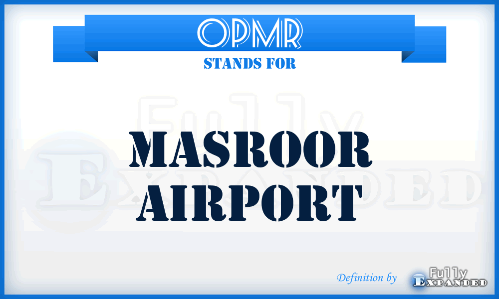 OPMR - Masroor airport