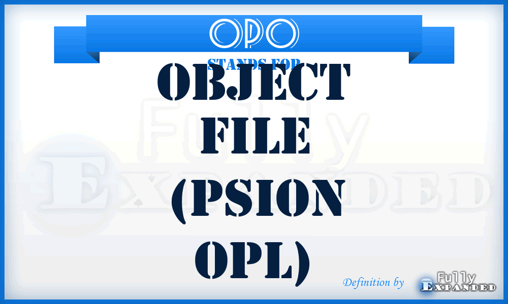 OPO - Object file (Psion OPL)