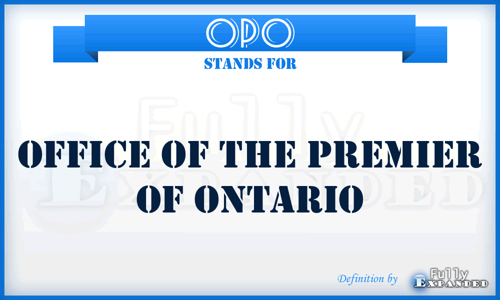 OPO - Office of the Premier of Ontario