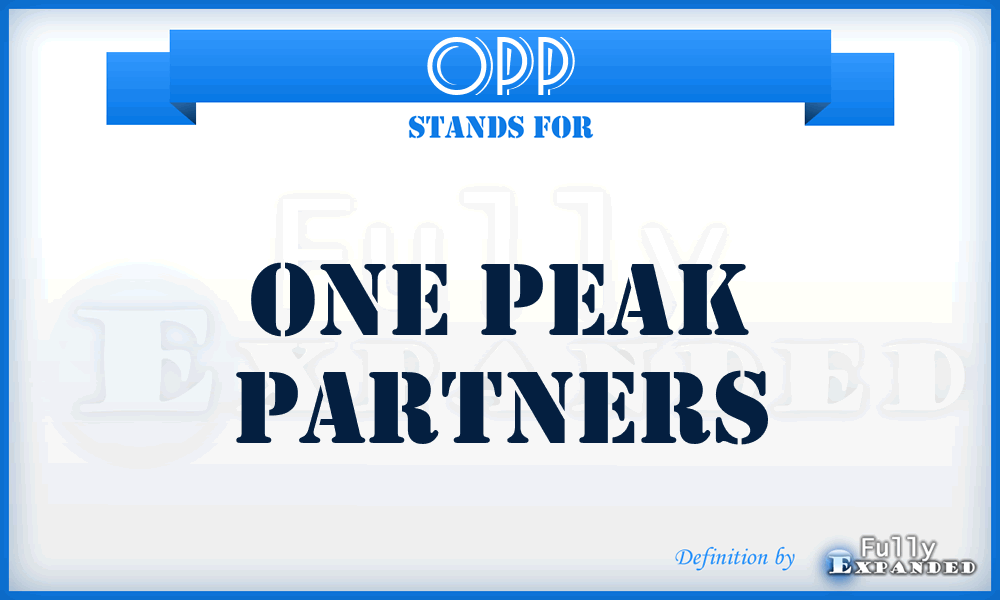 OPP - One Peak Partners