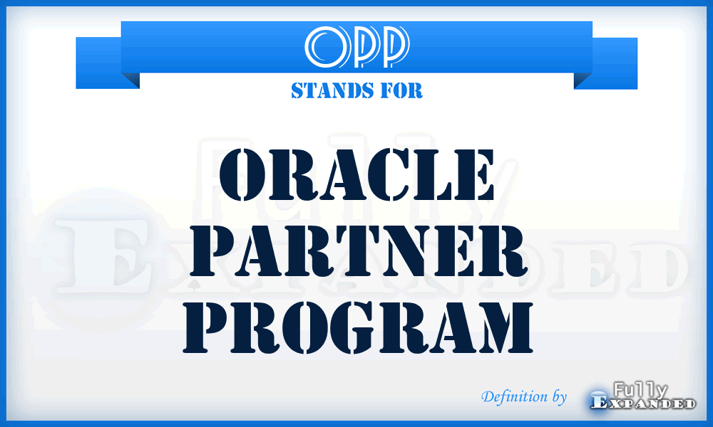 OPP - Oracle Partner Program