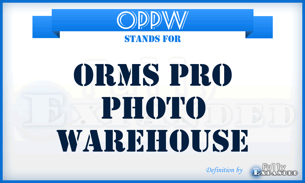 OPPW - Orms Pro Photo Warehouse