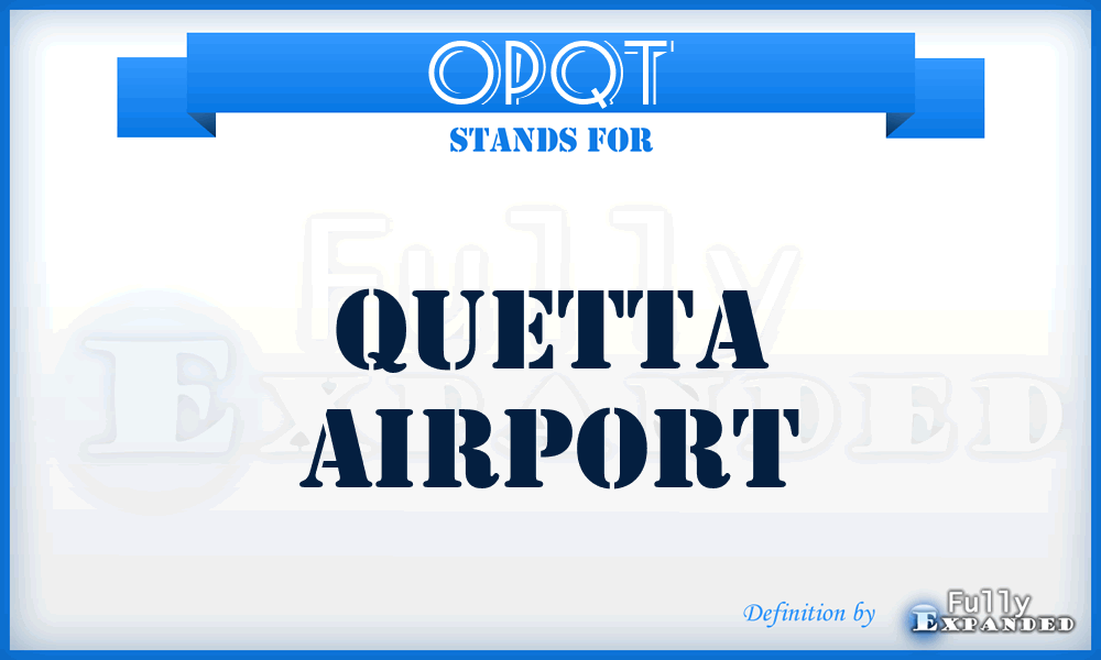OPQT - Quetta airport