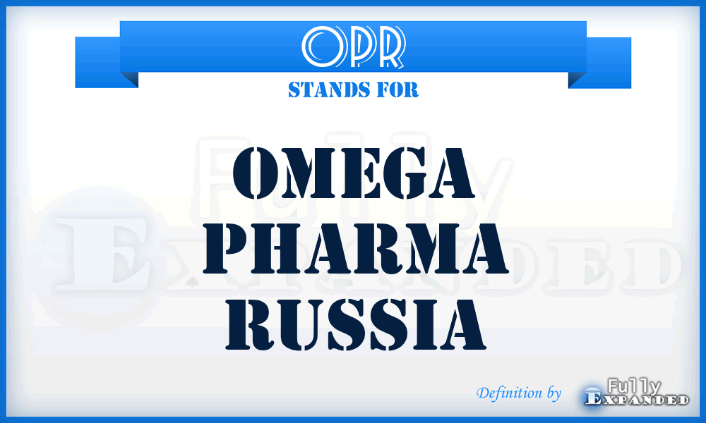 OPR - Omega Pharma Russia