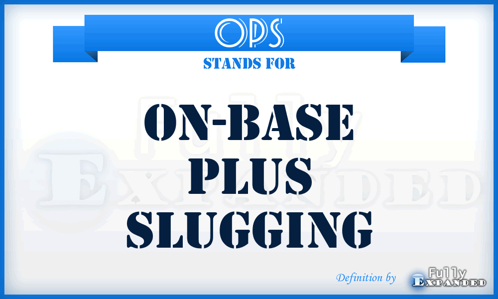 OPS - On-base Plus Slugging