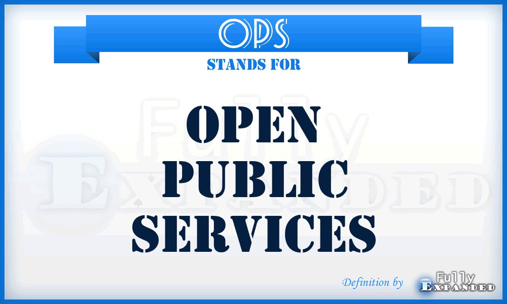 OPS - Open Public Services