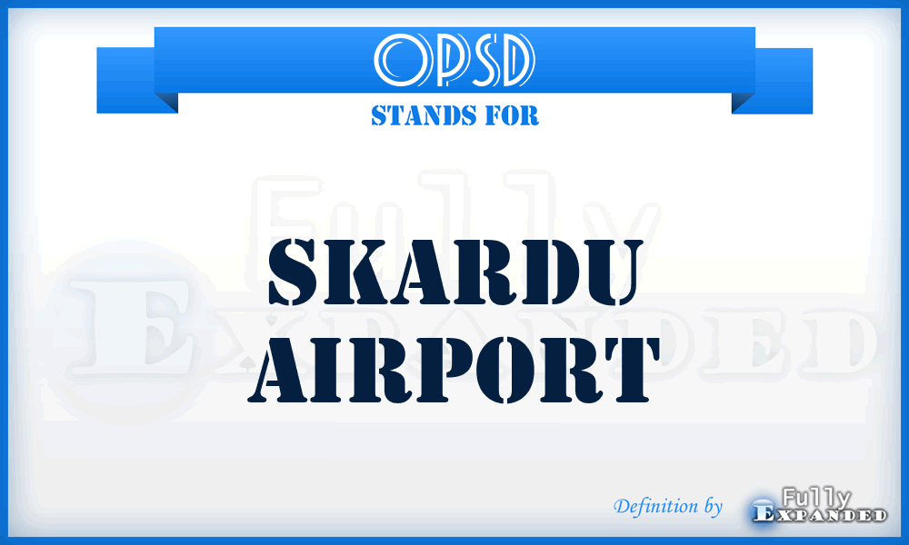OPSD - Skardu airport