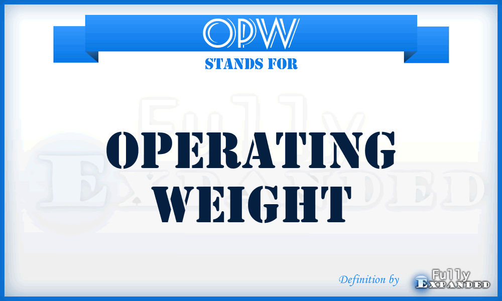 OPW - operating weight